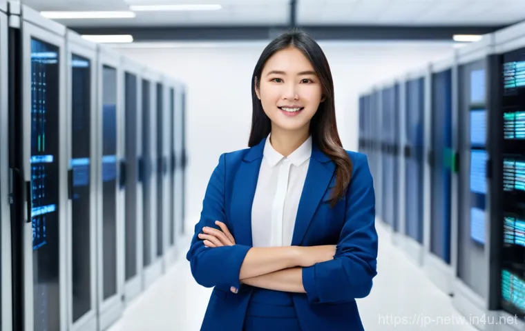 네트워크관리사 자격증을 활용한 이직 준비 전략 - A determined young East Asian woman (20s) with a bright, optimistic expression, dressed in a smart c...