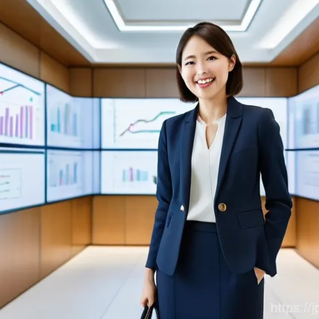 네트워크 자격증 취득 후 연봉 상승 경험담 - **Prompt:** A confident and elegant Japanese female professional in her late 20s to early 30s, dress...