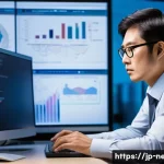 네트워크 자격증 취득 후 프로젝트 관리 경험 - A professional Japanese network engineer in a modern office setting, wearing business casual attire ...